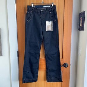 DKNY DARK Low-rise Unwashed Jeans Wide Straight Leg NWT